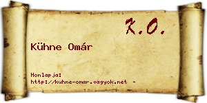 Kühne Omár névjegykártya